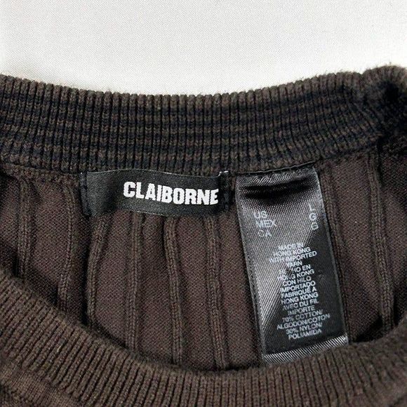 Vintage Y2k Claiborne Ribbed Crew Neck Sweater‎ Mens Large - Picture 4 of 5
